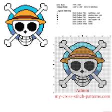 Aida 14, white 53w x 67h stitches size(s): Anime Cross Stitch Pattern Instant Pdf Download Monkey D One Piece Luffy Craft Supplies Tools Patterns Kromasol Com