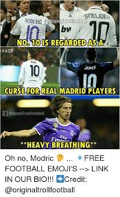 Find memes or make them with our meme generator. Sneijder Robinho Tois Regarded Asa No 10is Regarded Asa Azr Ozil James 10 I0 Curse For Real Madrid Players Originaltrollfootball Fi Heavy Breathing Oh No Modric Free Football Emoji S Link