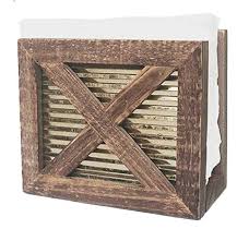 Rh's 1940s metal cooling rack table steel:a reproduction of a 1940s cooling rack for industrial molds, our table has a. Autumn Alley Barn Door Rustic Napkin Holder Warm Brown Wood And Galvanized Corrugated Metal Add Farmhouse Charm To Your Table Top Gold Buy Online In Jamaica At Jamaica Desertcart Com Productid 146188942
