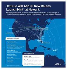 Some flights labeled as jetblue airways are codeshare flights operated by other airlines. Jetblue Jetblue Will Add 30 New Routes Launch Mint At Newark