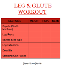 Leg Workout With Printable Chart You Can Customize For Your
