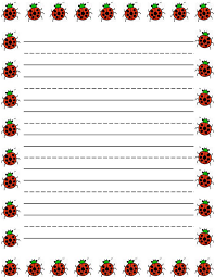 Apart from ruled paper we also have printable penmanship paper that is useful for kids who practice their handwriting. Ladybugs Border Free Printable Kids Stationery Free Printable Writing Paper For Kids Primar Borders For Paper Free Printable Stationery Printable Stationery