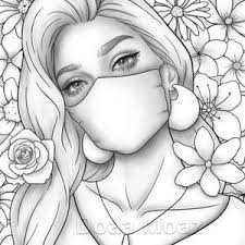 Just download and print this page out and color it with all your favorite colors. Printable Coloring Page Black Girl Floral Animal Portrait Etsy People Coloring Pages Grayscale Coloring Printable Coloring Pages