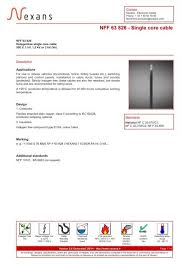 National farmers' federation of australia. Nff 63 826 Single Core Cable Nexans