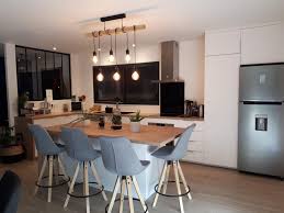 Photo Cuisine De Mariejolie Macuisine Cuisine Ikea Avec Plan Cuisine Blanche Et Bois Luminaires Salle A Manger Cuisine Moderne