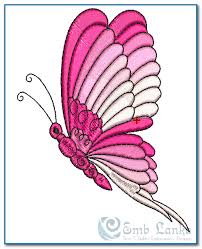 Dragonfly and butterfly free embroidery designs. Pink Butterfly Embroidery Design Emblanka