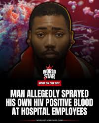 Kameron Gilchrist allegedly sprayed blood that contained HIV into the eyes  of two hospital staff workers at the University of North Carolina's Rex  Hospital in Raleigh 🩸