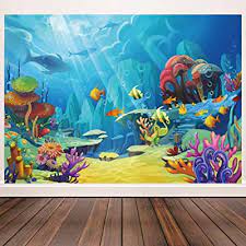 Planning this nautical themed baby shower was so fun! Buy Chaiya Under The Sea Backdrop Ocean Little Mermaid Backdrop Background For Under The Sea Theme Baby Shower Photo Booth Banner Party Cake Table Decoration 7x5ft 109 Online In Germany B08fsxmj4y