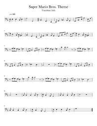 Super Mario Bros Overworld Theme Trombone Solo Sheet Music For Trombone Solo Musescore Com Trombone Sheet Music Trombone Music Cello Music