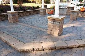 Heritage Paver Stones And Pillars Paving Stones Patio Design Hardscape