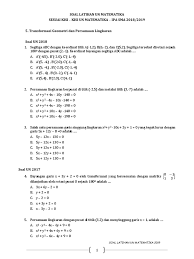 Soal dan pembahasan um ugm matematika ipa #1. Soal Pemantapan Un Matematika 5 Transformasi Geometri Persamaan Lingkaran Dan Garis Singgung Lingkaran