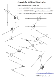 Angles In Parallel Lines Colouring Fun Math School Teaching Geometry Gcse Math