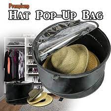 Premium Hat Popup Bag Dust Cover Organizer Hat Stroage Travel Bag Round Hat Box Continue To The Prod Storage Bags Organization Hat Storage Hat Organization