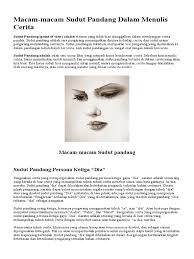 Jenis sudut pandang orang ketiga. Sudut Pandang