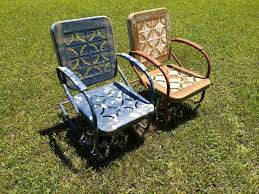 Vintage Metal Lawn Chairs Porch Rocking Chairs Bunting Glider Company From Philadelphia Pa Pie Crust Metal Lawn Chairs Vintage Metal Glider Rocking Chair Porch