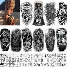 Amazon.com: Quichic 250+ 片萬聖節臨時紋身包括10 片半袖耶穌紋身,適合男性女性,大型部落假紋身,看起來真實且持久的手臂紋身:  美容與個人護理