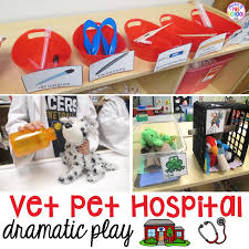 Take a stack of plastic cups, and write a single letter on each. Vet Animal Hospital Dramatic Play Pocket Of Preschool