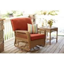 Martha Stewart Living Charlottetown Natural All Weather Wicker Patio Swivel Rocker Lounge Chair With Red Cushions Outdoor Furniture Sets Martha Stewart Living