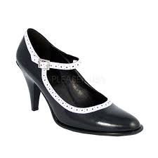 Black And White Mary Jane Shoes The Features For These Heels Include A Patent Faux Leather Upper With A Two Tone Design Round Closed Toe Maryjane Design With Black Patent Shoes Heels Shoes