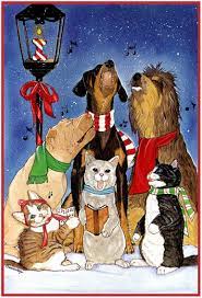 Everybody Sharing Christmas Cat Is Holding A Book Merry Christmas Animation Christmas Cats Christmas Animals
