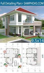 3 bedrooms modern home plan 9 5 x14 2m samphoas plan modern house plans house plans beautiful house plans