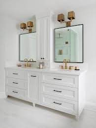 Brass Sconce With Black Vanity Mirror