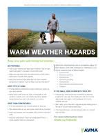 Provide plenty of fresh water for your pets, and leave the water in a shady area. Warm Weather Pet Safety American Veterinary Medical Association
