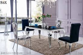 Call our experts 0871 984 1924. Modern Black Gloss Glass Stainless Steel Dining Table Set With Chair China Chair And Table Dining Set Made In China Com