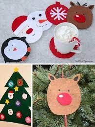 Homemade Christmas Coasters Two More Minutes Christmas Coasters Felt Crafts Christmas Christmas Ornaments To Make