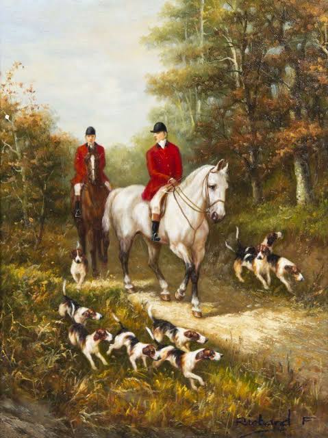 Two Sporting Paintings Depicting Fox Hunters, 12 X