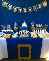 Prince Baby Boy 1st Birthday Decoration Ideas For Boy Royalty Blue Gold Birthday Party Ideas Photo 2 Of 7 Prince Birthday Party Prince Birthday Royal Birthday Party