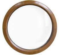 Fenêtre ronde fixe PVC Chêne Doré Oeil de boeuf effet bois ...