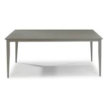 Outdoor Dining Table Umbrella Hole Patio Deck Garden Gray Rectangular Aluminum Outdoor Dining Table Metal Dining Table Concrete Dining Table