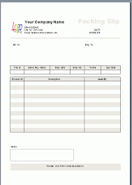 Packing List Format Template In Excel