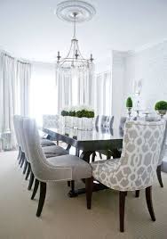 Find the dining room furniture of your dreams at dining furniture showcase. Lux Decor Elegant Dining Room With Silvery Gray Damask Wallpaper And Dark Hardwood Floors L Dining Room Contemporary Grey Dining Room Contemporary Dining Room