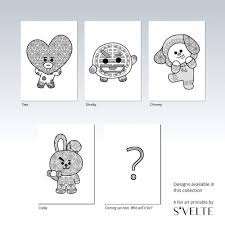 › coloring pages › bt21 › coloring page shooky › color online; Coloring Book Bt21 Coloring Pages Boffin Drawing