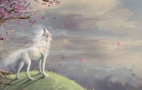 Descripción discusiones0 comentarios0 notas sobre cambios. Wallpaper Open Tree Wolf Sakura Characters Hill Art Images For Desktop Section Fantastika Download