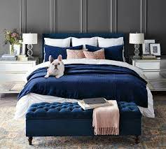 Lorraine Tufted King Storage Bench Pottery Barn Blue Master Bedroom Bedroom Interior Bedroom Colors