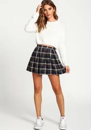 Zip Up Plaid School Girl Skirt Green School Girl Dress School Girl Outfit Green Plaid Skirt