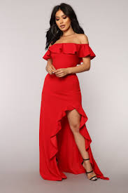 Chasin Love Ruffle Dress Red With Images Red Dress Maxi Havana Nights Dress Classic Red Dress