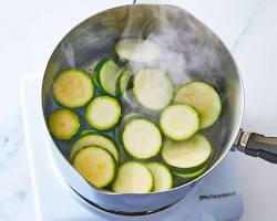 Image of Blanching cut zucchini