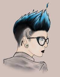 Girl With Mohawk And Glasses Fire Hair Mohawk Hairstyles Character Art
