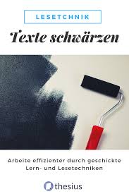Lerntechniken Und Lesetechniken Texte Schwarzen Lernen