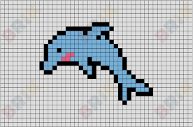 Dolphin Pixel Art Pixel Art Pattern Pixel Art Grid Pixel Drawing