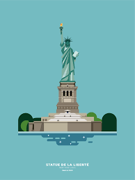 Statue Of Liberty By Le Duo Illustration De New York Affiches De Voyage Retro Affiches Retro