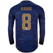 Squad number history this statistic shows which squad numbers have already been assigned in their history and to which players. 2019 20 Adidas Toni Kroos Real Madrid Away L S Authentic Jersey Soccerpro