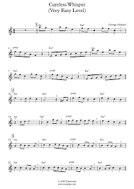 This pop score includes 8 page(s). Careless Whisper Very Easy Level Alto Sax George Michael Saxophone Sheet Music