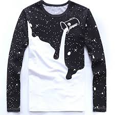 Jamickiki Mens Milk Printed Long Sleeve T Shirt Buy