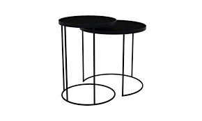 The cosmos nesting coffee tables are both minimalist and dramatic. Notre Monde Nesting Side Table Set High Cuchi