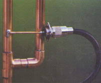 Solder pipe together with propane torch after measuring carefully. J Pole Radio Antennas